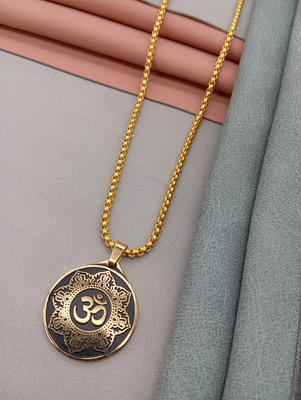 RANEM FANCY NEW TRENDY PENDANT CHAIN Gold-plated Metal Locket Set