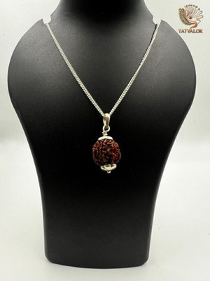 TATVALOK 7 Mukhi Cap Rudraksha Wealth, Health & Divine Protection Certified Original Bead Wood Pendant