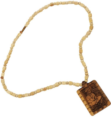 Fine Creation Hanuman Ji Locket Bajrangbali bageshwar dham sidd beautiful naturel Tulsi Mala Wood Locket Set