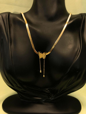 RKB SALES Anti-Tarnish Gold-Plated Butterfly Pendant for Girls Gold-plated Alloy Pendant Set