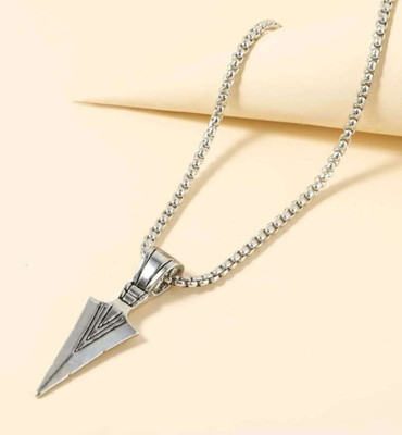 Maatrachaaya Stylish Silver Plated Arrow Head Pendant Sterling Silver Alloy Pendant