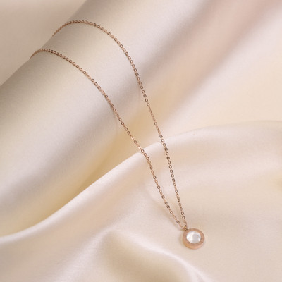 ARTKLIM Artklim Gold Plated White Marble Pendant Necklace Gold-plated Stainless Steel Pendant