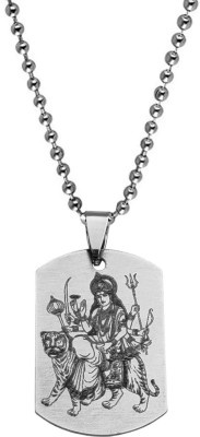 Shiv Jagdamba Religious Lord Godess Maa Sherawali Durga Pendant Necklace Chain Sterling Silver Stainless Steel Pendant