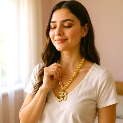 Charms Exclusive OM Gold-plated Alloy Locket Set