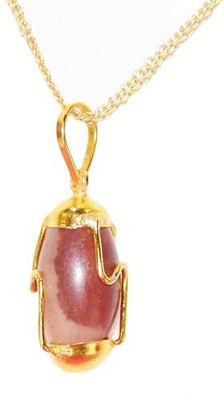 Hanu Collections Narmadeshwar Pendant Natural Shivaling /Guaranty of Originality Gold-plated Agate Stone Pendant Set