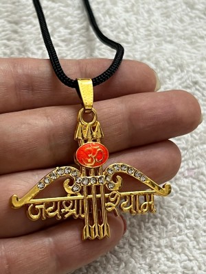 PLACIDO Golder Khatu Shaymji Nishan Locket/Pendent For Boys and Girls Gold-plated Metal Pendant Set