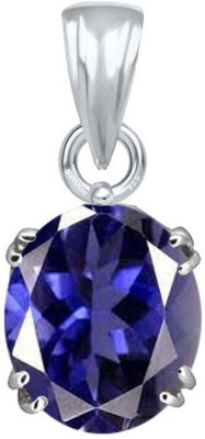 Suruchi Gems & Jewels Iolite (Neeli) 7.25 Ratti or 6.50 Ct Gemstone Men & Women bis Hallmark 925 Sterling Silver Stone Pendant