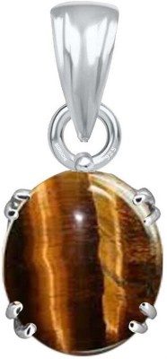 Suruchi Gems & Jewels Tiger Eye 4.25 Ratti or 4 Ct Gemstone Men & Women bis Hallmark 925 Sterling Silver Stone Pendant
