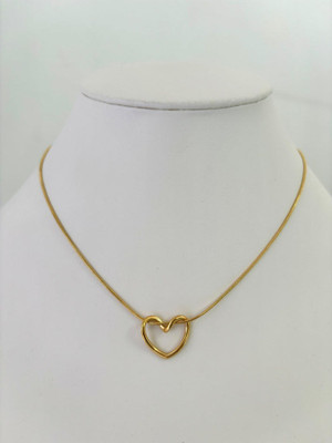MAHADEV CREATION gold heart chain008 Gold-plated Stainless Steel Pendant Set
