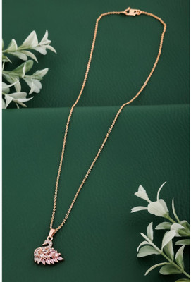 Temora Stylish & Trendy Rhodium Cubic Zirconia Alloy Pendant Set