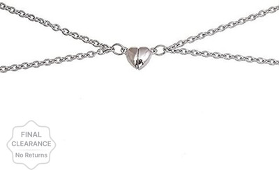 Agarwalproduct Lovers and Couple Special Premium Heart Shape Magnetic Pendant Stainless Steel Pendant Set