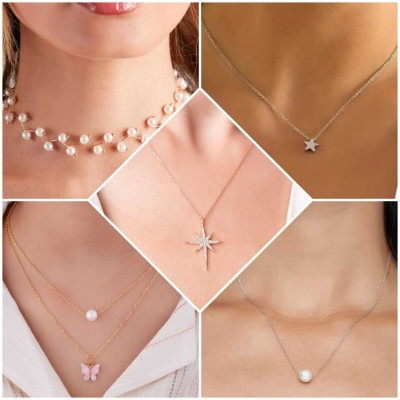 ELCETRATD JEWELLERY Gold-plated Alloy Pendant Set