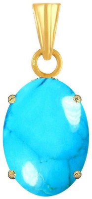 AQUAGEMS Turquoise (Firoza) 10.25 Ratti or 9.50 Ct Panchdhatu (5 Metal) men and women Gold-plated Alloy Pendant