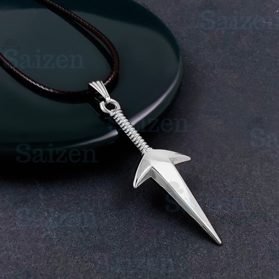 SAIIZEN Anime Naruto Necklace Pendant For Boys Men and Women Leather Pendant Silver Stainless Steel Pendant Set