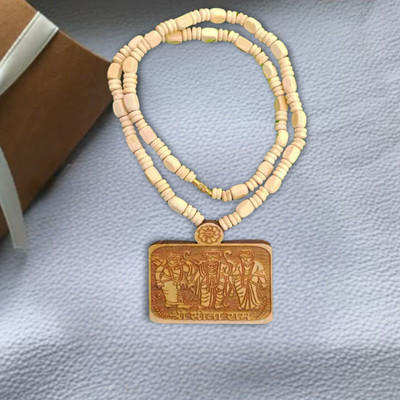 devil putra traders Shree Sita Ram Wooden Pendant Tulsi Mala Wood Pendant Set