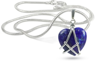 REIKI CRYSTAL PRODUCTS Lapis Lazuli Natural Crystal Stone Heart Shape Pendant/Locket with Metal Chain Lapis Lazuli Crystal, Stone Pendant