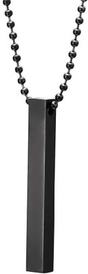 Alviira 3D Vertical Bar Cuboid Stick Custom Name Locket Pendant Necklace With Chain Stainless Steel