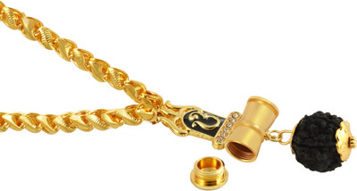 Charms Om Inspired Panch Mukhi Rudraksh Gold-plated Alloy Locket Set