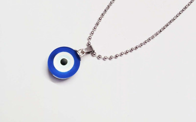 Animated F 54_JS eviil-eye pendant Silver Stone Pendant Set