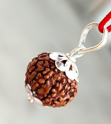 Digibusy Permuim Natural 8 Mukhi Nepali Rudraksha Bead with Certificate Wood Pendant