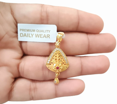 SAPNAPALACE Micro gold pendant with floral designer Gold-plated Brass Pendant