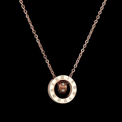 Jewels Galaxy Stylish Anti-Tarnish Pendant With Rose-Gold Chain Copper Stainless Steel Pendant