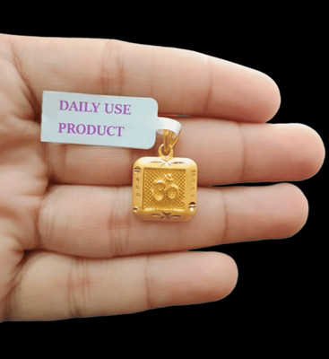 DIVS FASHION OM PENDANT WITH SQUARE SHAPE DESIGN Gold-plated Brass Pendant