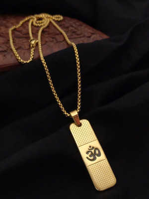 Diivine Hindu OM Pendant for Men and Women, Hindu Lord Shiva Om Locket for Boy & Girl Gold-plated Stainless Steel Pendant
