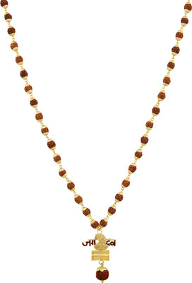 Charms Panch Mukhi Rudraksh Pendant Gold-plated Alloy Locket Set