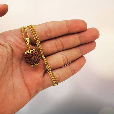 urbanzebra Certified 4 Mukhi Rudraksha Four Faced Rudraksha Pendant Original Rudraksha Gold-plated Beads Brass, Wood Locket