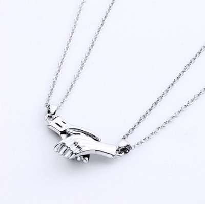 Teeragaj C 26_hand shape pend jk Sterling Silver, Platinum Cubic Zirconia Stone Pendant Set