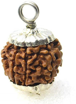 Beautum 7 Mukhi Nepali Rudraksha Original Certified Seven Face Rudraksha Brown Beads Wood Pendant