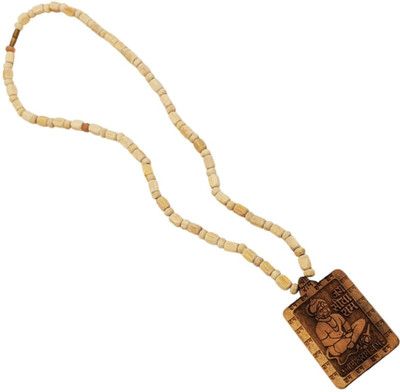 A1 yashvriddhi Tulsi Mala With Wooden Hanuman ji locket | Shri Bagheshwar Balaji Hanuman Ji Wood Pendant Set
