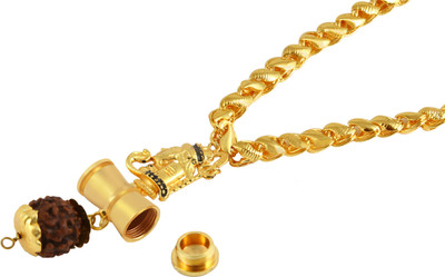 Charms Shiva Inspired Panch Mukhi Rudraksh Gold-plated Alloy Locket Set