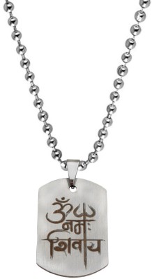 M Men Style Religious Om Namah Shivay Pendant Necklace Chain Sterling Silver Stainless Steel Pendant