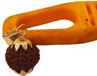 Madhur Creation 7 Mukhi Rudraksha Seven Face Rudraksha Nepali With Metal Capping Gold-plated Wood Pendant