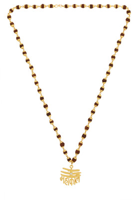 Charms Mahakal Inspired Panch Mukhi Rudraksh With Mala Gold-plated Alloy Locket Set
