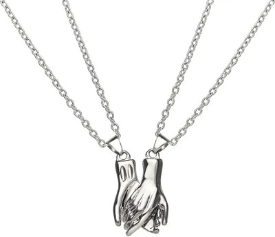 Malas Collection Valentine's day couples hand pandent magnet matching couple Brass, Platinum, Copper, Rhodium, Sterling Silver Alloy, Zinc, Metal, Stainless Steel Pendant Set