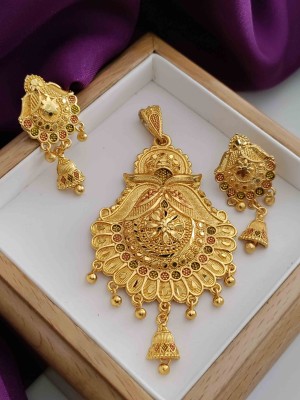 Palli Creation Brass Gold-plated Gold Jewellery Set(Pack of 1)