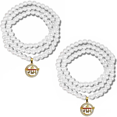 Utkatsh (2 Pcs) Jai Shri Ram Long /Teer Design Pendant Locket Pearl Beads/Moti Mala Stainless Steel Pendant Set