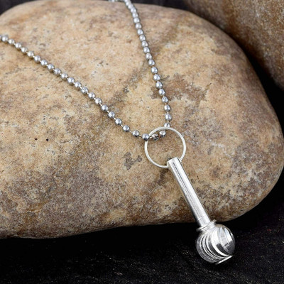 Diivine Hindu Religious Lord Pavan Putara Hanuman Gada Pendant Silver Pendant for Men Women Sterling Silver, Rhodium Alloy Pendant