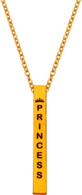Shiv Jagdamba Valentine Gift Engraved Crown Princess Name Pendant Necklace Chain Gold-plated Stainless Steel Pendant