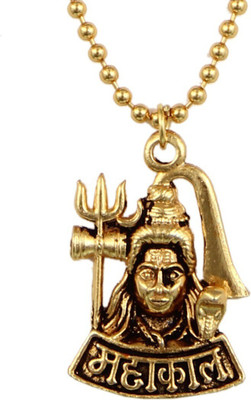 Charms Religious Gold Plated Mahakal Pendant Set Gold-plated Alloy Locket Set