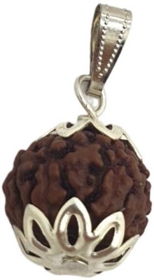 Fine Creation 7 Mukhi Rudraksha Original Natural Nepali A1 Beads Seven Face Rudraksha Silver Wood Locket