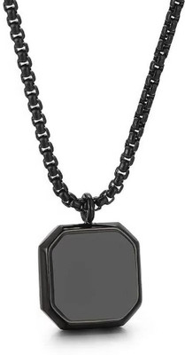 m a enterprises F 675_RR BLK CUBE PURE Silver Stone Pendant Set