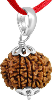 Jewelswonder 11 mukhi NEPALI rudraksha Silver Wood Pendant