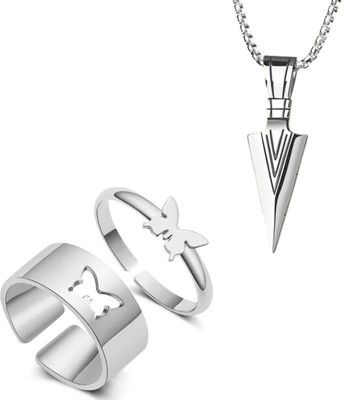 m a enterprises F 426_new_JSE-arrow+bf titli_516 Silver Stone Pendant Set