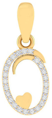 Diamtrendz Jewels BIS Hallmarked Pure 925 Sterling Silver Gold Plated Letter O Gold-plated Cubic Zirconia Sterling Silver Pendant