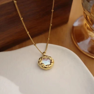 Bauble Cluster Anti Tarnish Baroque Pearl Pendant Necklace Chain for Women|Gifts for Girls|18k Gold-plated Stainless Steel Pendant
