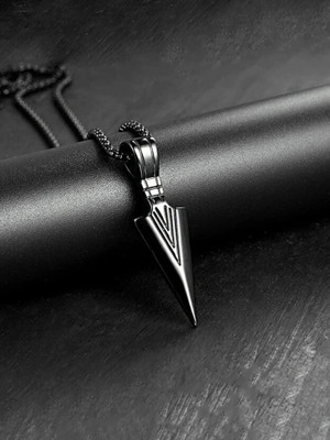Animated Stunning Trendy Black Arrow Pendant for Boys and Men | Stylish Pendant Rhodium, Sterling Silver Alloy, Brass, Metal, Stainless Steel Pendant